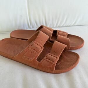 Freedom Moses Sandals 42 43 12 Tan Velveteen Rust Boho Comfort Western Travel